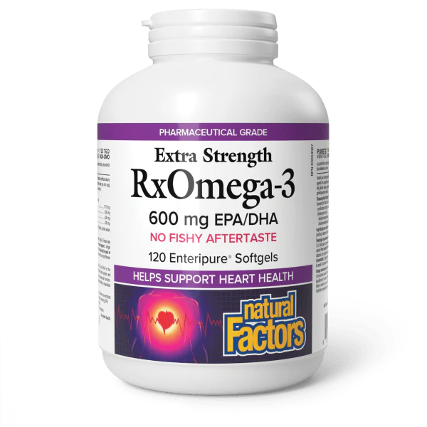 Natural Factors RxOmega-3 Extra Strength 600 mg 120 Softgels