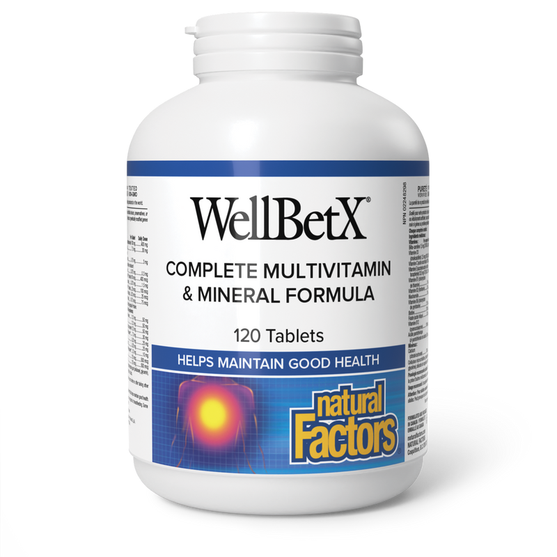 Natural Factors Wellbetx Complete Multivitamin & Miniral Formula 120 Tabs ( Previously Complete Diabetic )