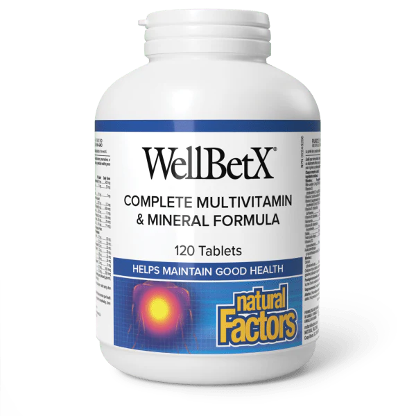Natural Factors Wellbetx Complete Multivitamin & Miniral Formula 120 Tabs ( Previously Complete Diabetic )