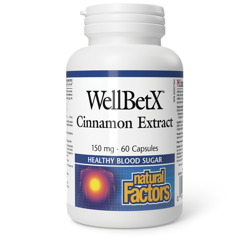 Natural Factors WellBetX Cinnamon Extract 150mg 60 Caps