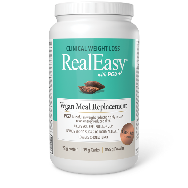 Natural Factors Real Easy With PGX Vegan Meal Replacement Chocolate 855 gr