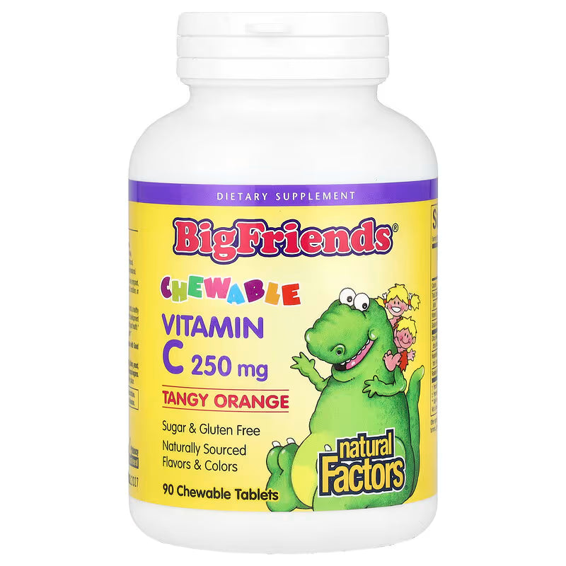 Natural Factors Big Friends Vitamin C 250mg Tangy Orange 90 Chewable Tabs