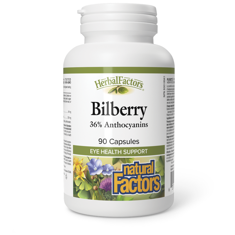 Natural Factors Herbal Factors Bilberry 90 Caps