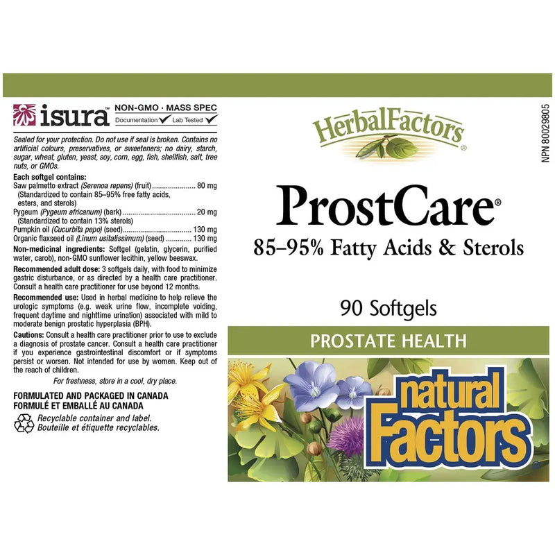 Natural Factors Prostcare 90 Soft Gels