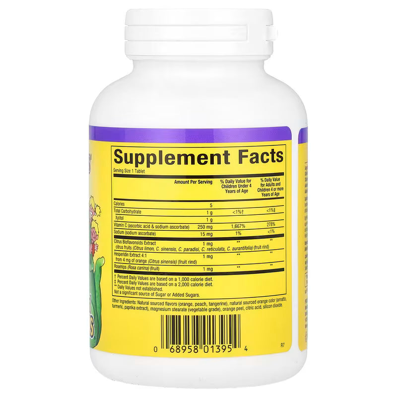 Natural Factors Big Friends Vitamin C 250mg Tangy Orange 90 Chewable Tabs