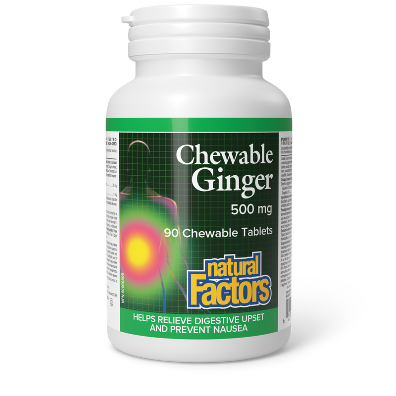 Natural Factors Chewable Ginger 500mg 90 Chewable Tabs