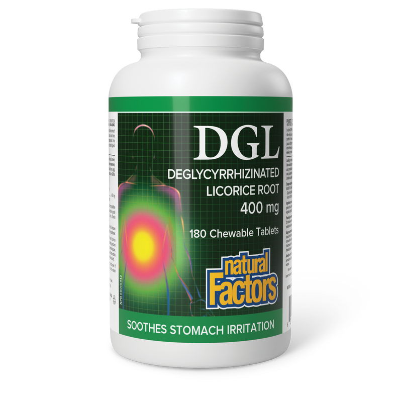 Natural Factors DGL Licorice 400mg 180 Chewable Tabs