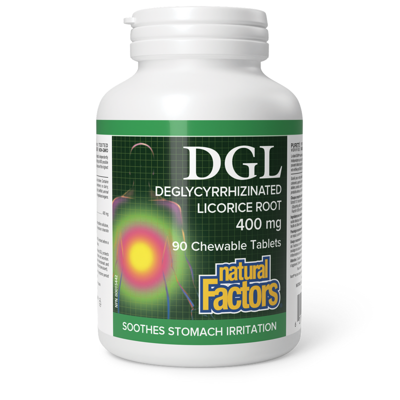 Natural Factors DGL Licorice 400 mg 90 Chewable Tabs