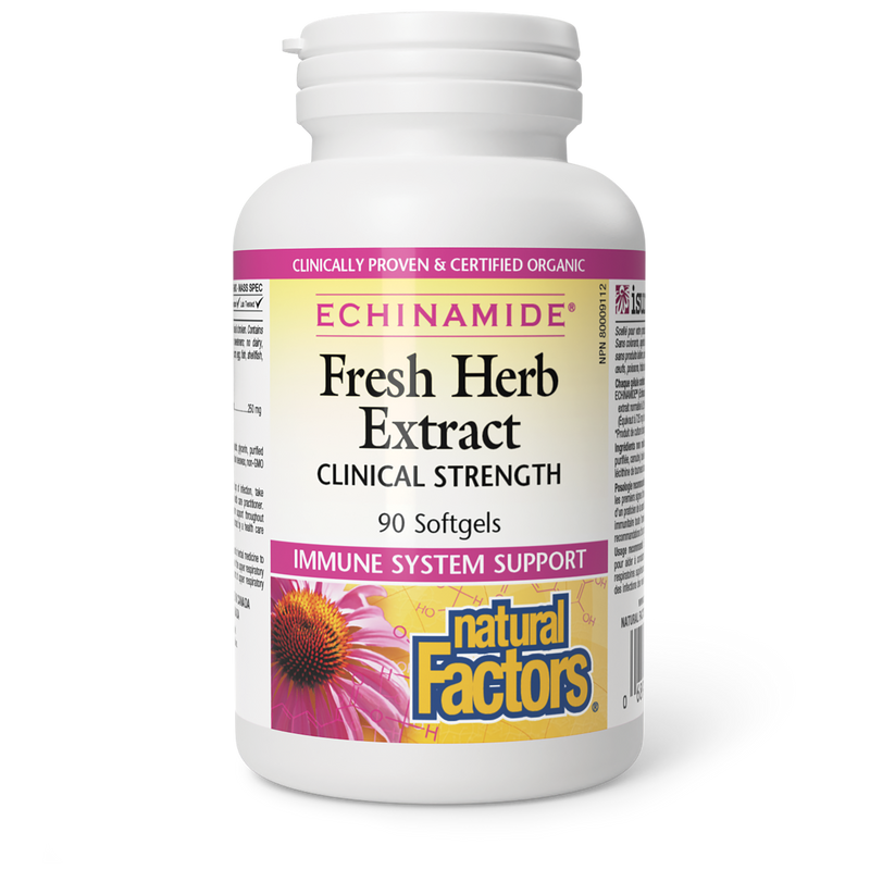 Natural Factors Echinamide Fresh Herb Extract Clinical Strength 90 Softgels