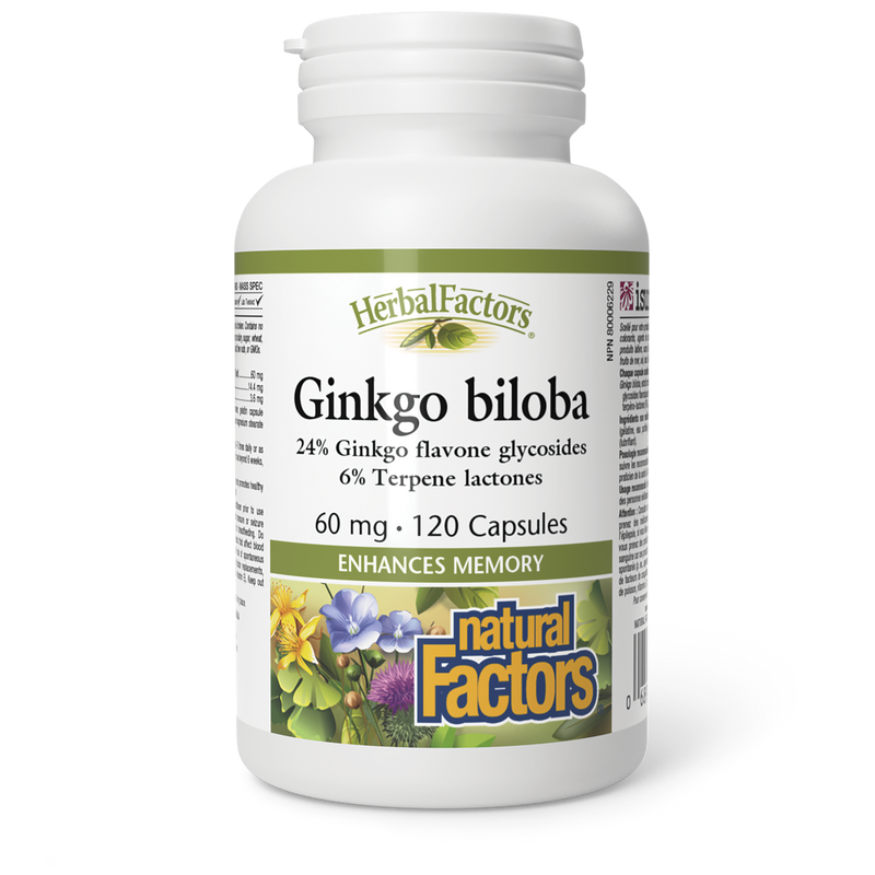 Natural Factors Herbal Factors Ginkgo Biloba 60mg 120 Caps