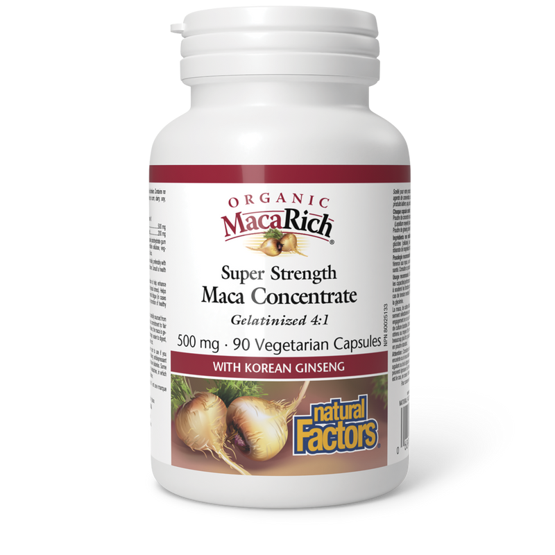 Natural Factors Organic MacaRich 500mg 90 Veggie Caps