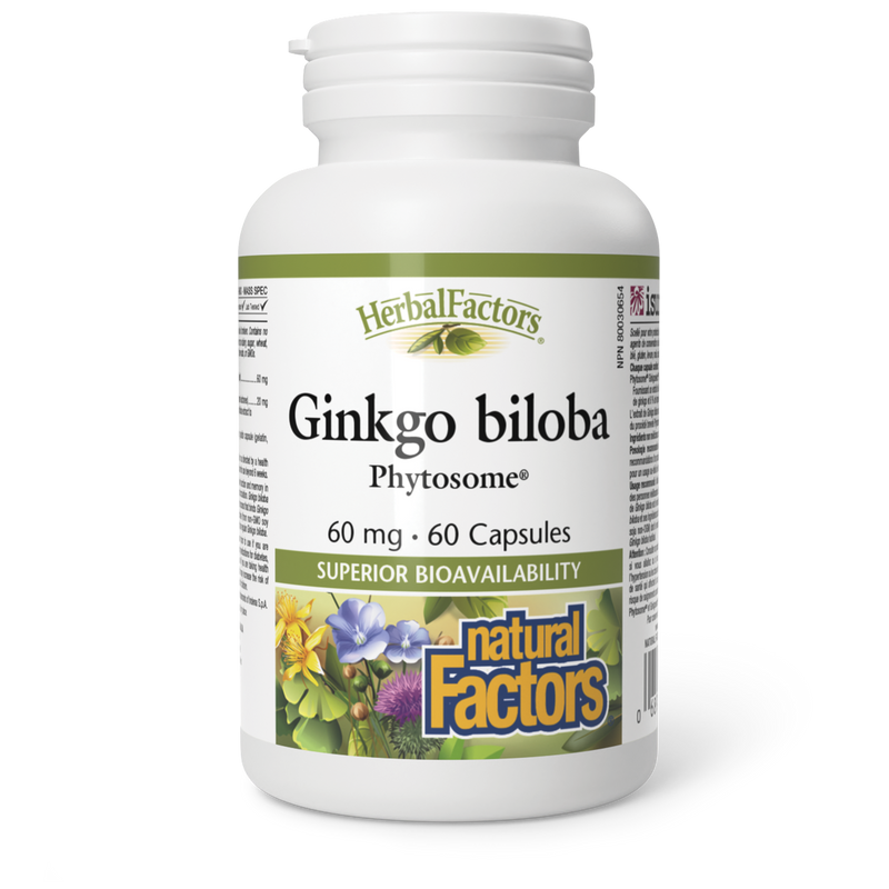 Natural Factors Herbal Factors Ginkgo Biloba Phytosome 60mg 60 Caps