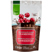 Green Sun Organic Vegan Dark Chocolate Covered Cranberries Food Items at Village Vitamin Store