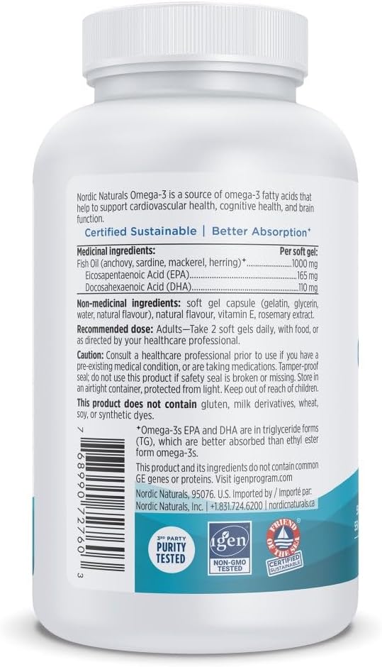 Nordic Naturals Omega 3 Lemon 120 Softgels