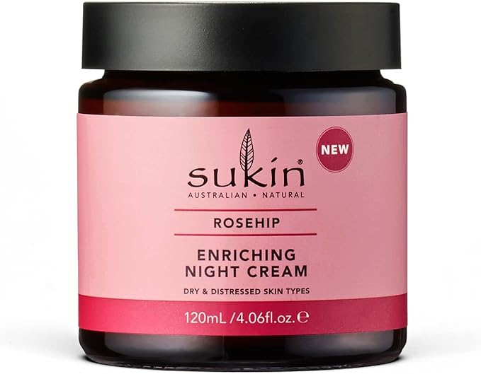 Sukin Rosehip Enriching Night Cream - Face Night Cream Moisturizer, 120mL