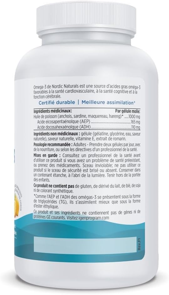 Nordic Naturals Omega 3 Lemon 120 Softgels