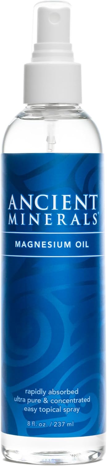 Ancient Minerals Magnesium Oil Spray Bottle - Topical Magnesium for Skin Application 237 mL