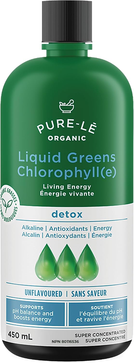 Pure-Le Organic Liquid Green Chlorophyll(e) Detox Unflavored 450 mL