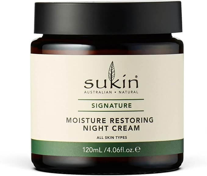 Sukin - Moisture Restoring Night Cream - Signature Range - Hydrates the Skin While You Sleep - For All Skin Types - 120 mL