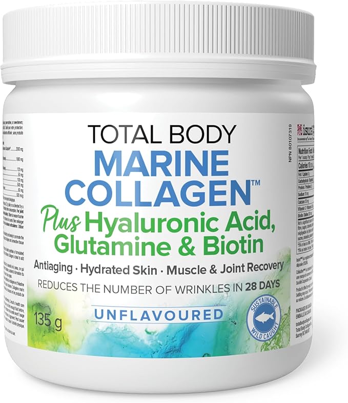 Total Body Collagen Marine Collagen with Hyaluronic acid, Glutamine & Biotin Unflavoured 135g
