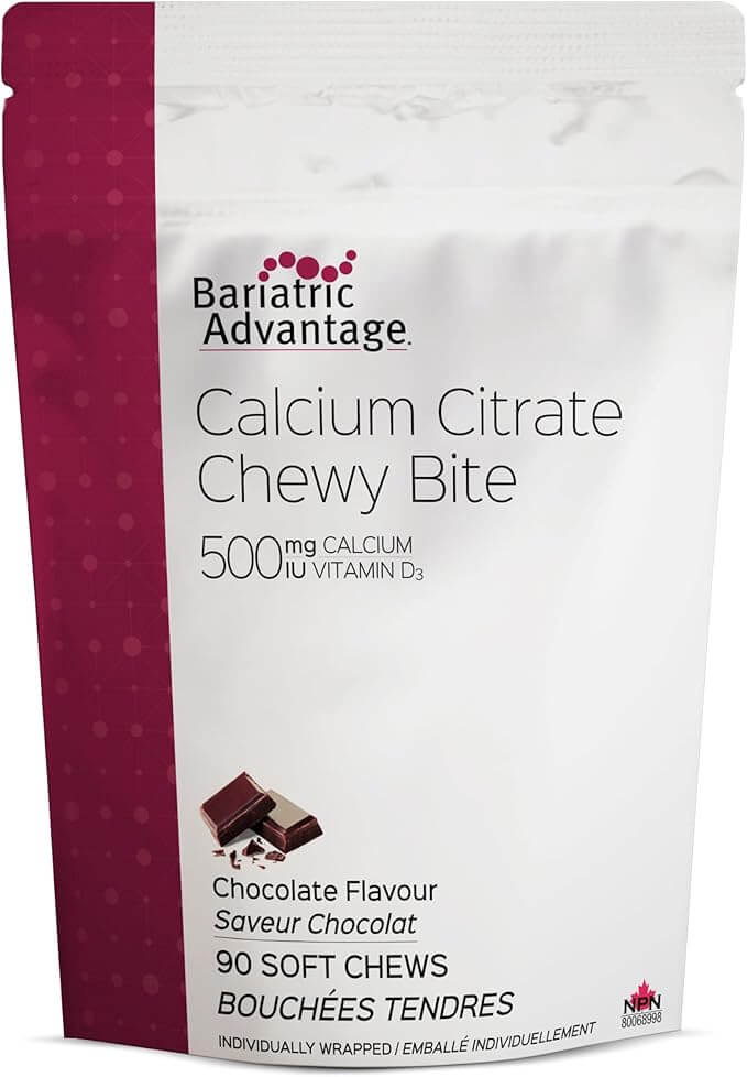 Bariatric Advantage - Calcium Citrate Chewy Bite 500mg - Chocolate Flavored - 90 Soft Chews