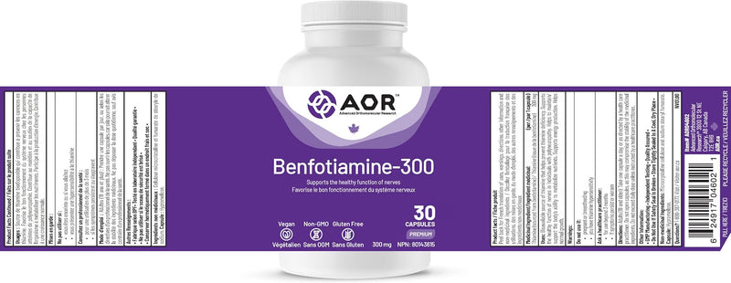 AOR Benfotiamine-300, 30 Capsules, Vitamin B1