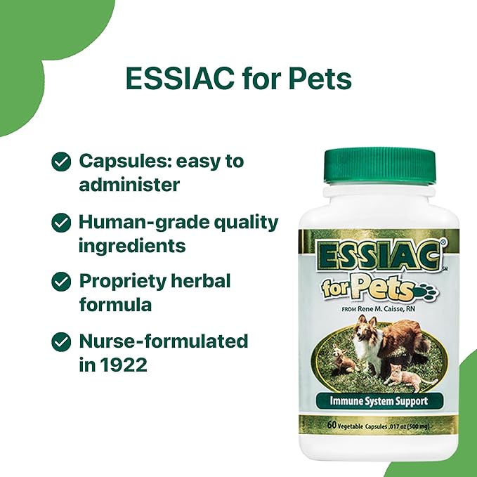 Essiac for Pets Immune System Support - 60 Vegetable Capsules