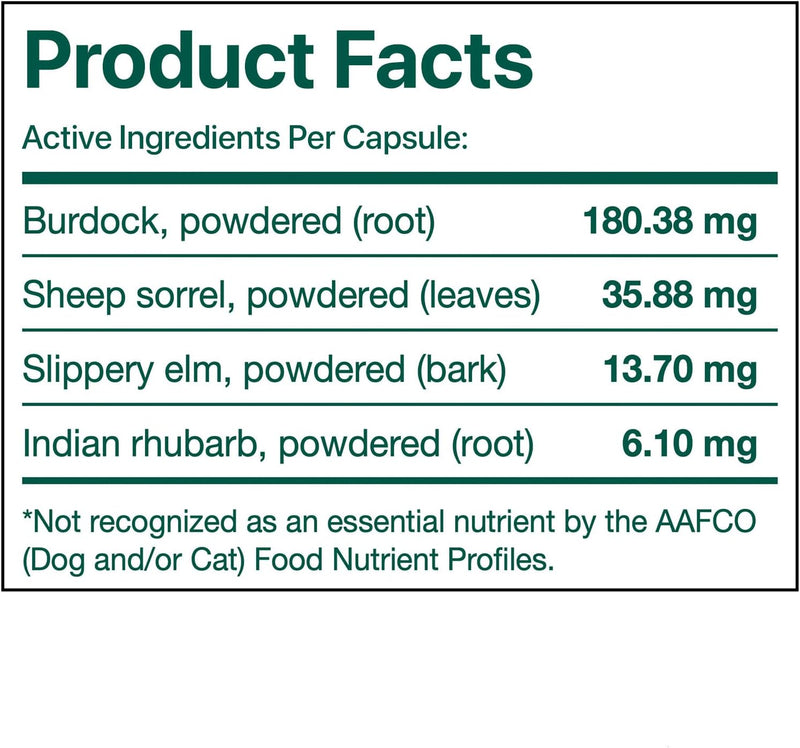 Essiac for Pets Immune System Support - 60 Vegetable Capsules