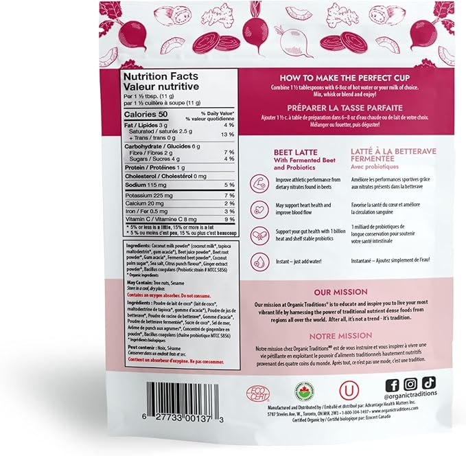 Organic Traditions Beet Latte Powder 150g