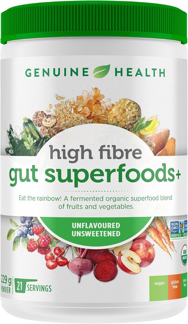Genuine Health High Fibre Gut Super Food - Unflavored 229 grams
