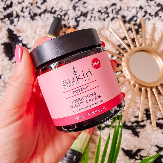 Sukin Rosehip Enriching Night Cream - Face Night Cream Moisturizer, 120mL