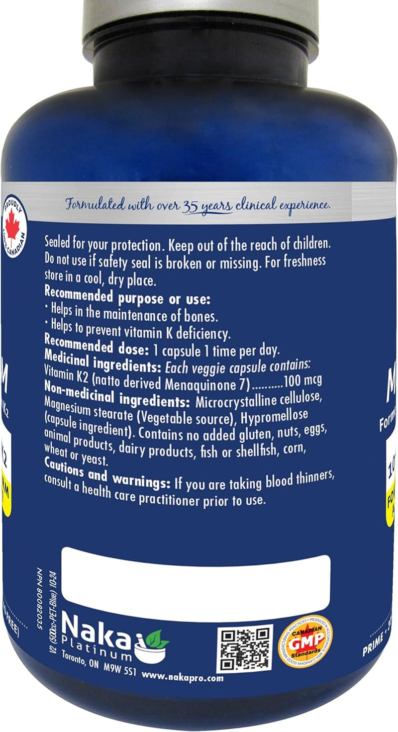 Naka Platinum Bioactive K2 MK-7 Form 100mcg Vitamin K2