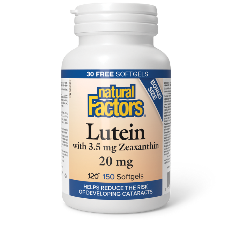 Natural Factors Lutein 20mg 120+30 Softgels