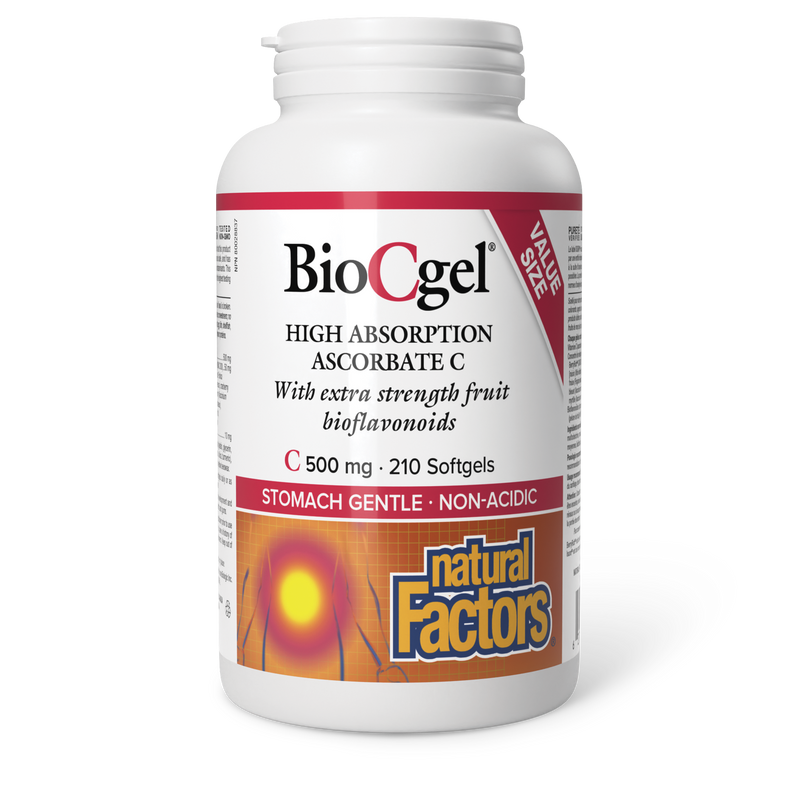 Natural Factors BioCgel 500mg High Absorption Ascorbate C 180+30 Softgels