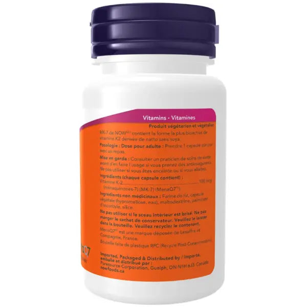 NOW MK-7 Vitamin K-2 100 mcg Veg Capsules