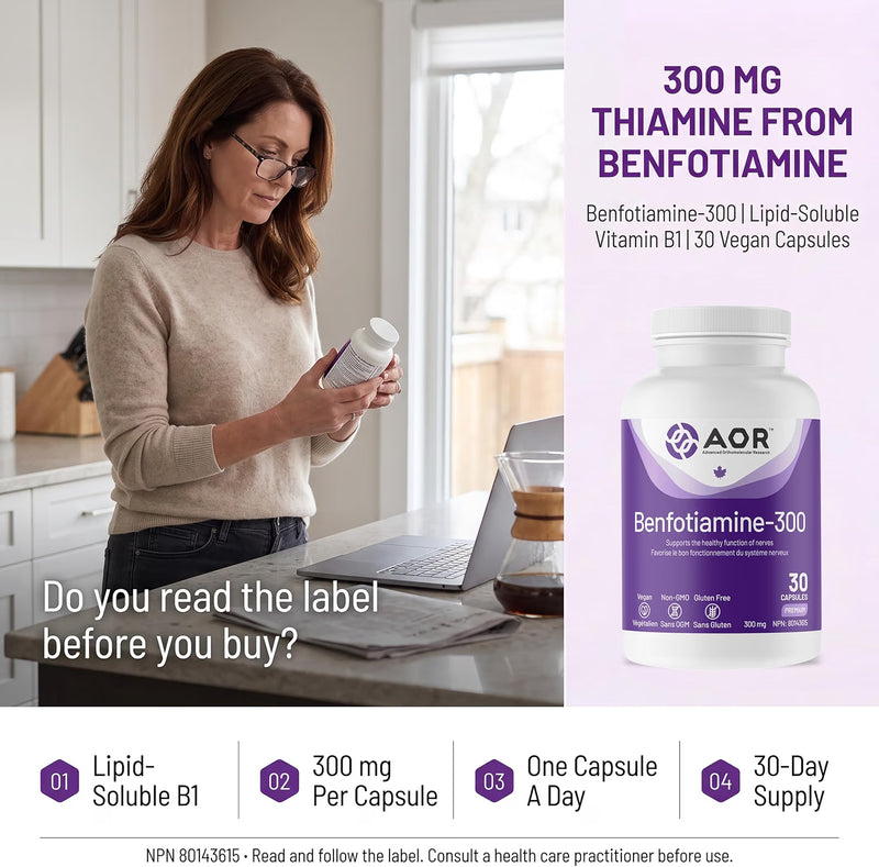AOR Benfotiamine-300, 30 Capsules, Vitamin B1