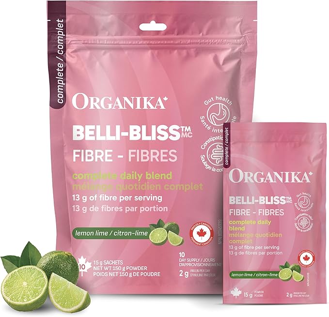 Organika Belli Bliss Fibre | Complete daily blend 10 15 Gram Lemon Lime Flavored Sachets