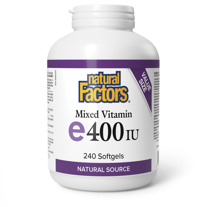 Natural Factors Mixed Vitamin E 400IU 240 Softgels Bonus Size