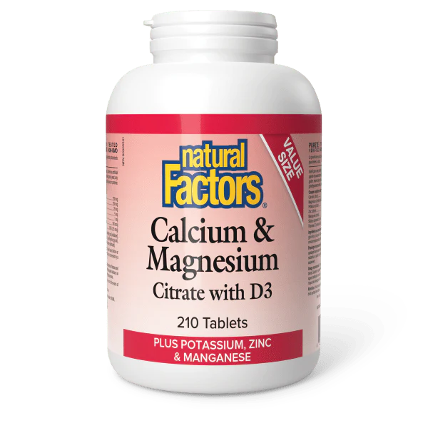Natural Factors Calcium & Magnesium Citrate With D3 Bonus Size 210 Tablets
