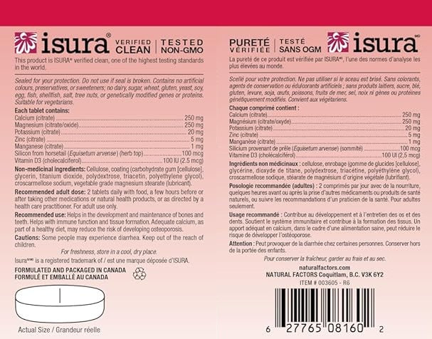 Natural Factors Calcium & Magnesium Citrate With D3 Bonus Size 210 Tablets