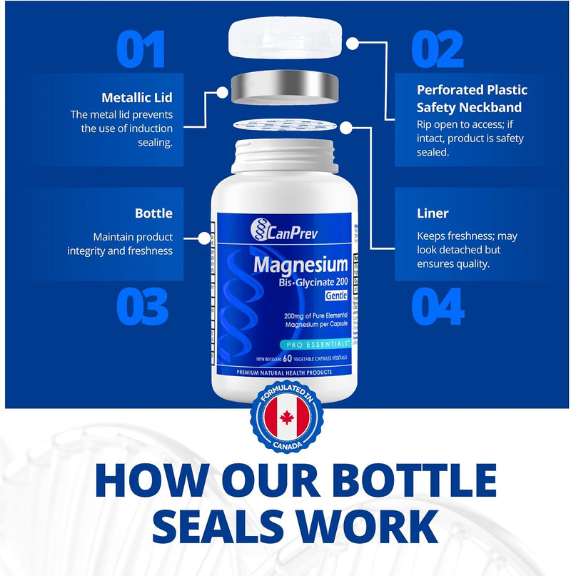 Free Gift: Canprev Magnesium Bis-Glycinate 200 Gentle 60 Veg Capsules