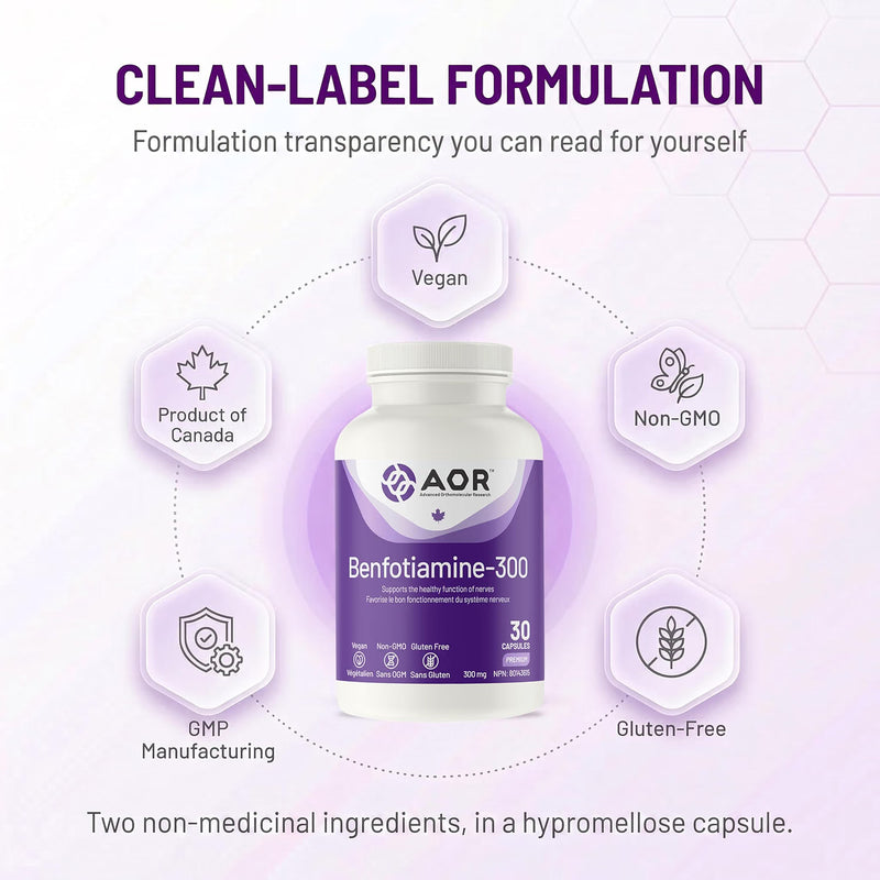 AOR Benfotiamine-300, 30 Capsules, Vitamin B1