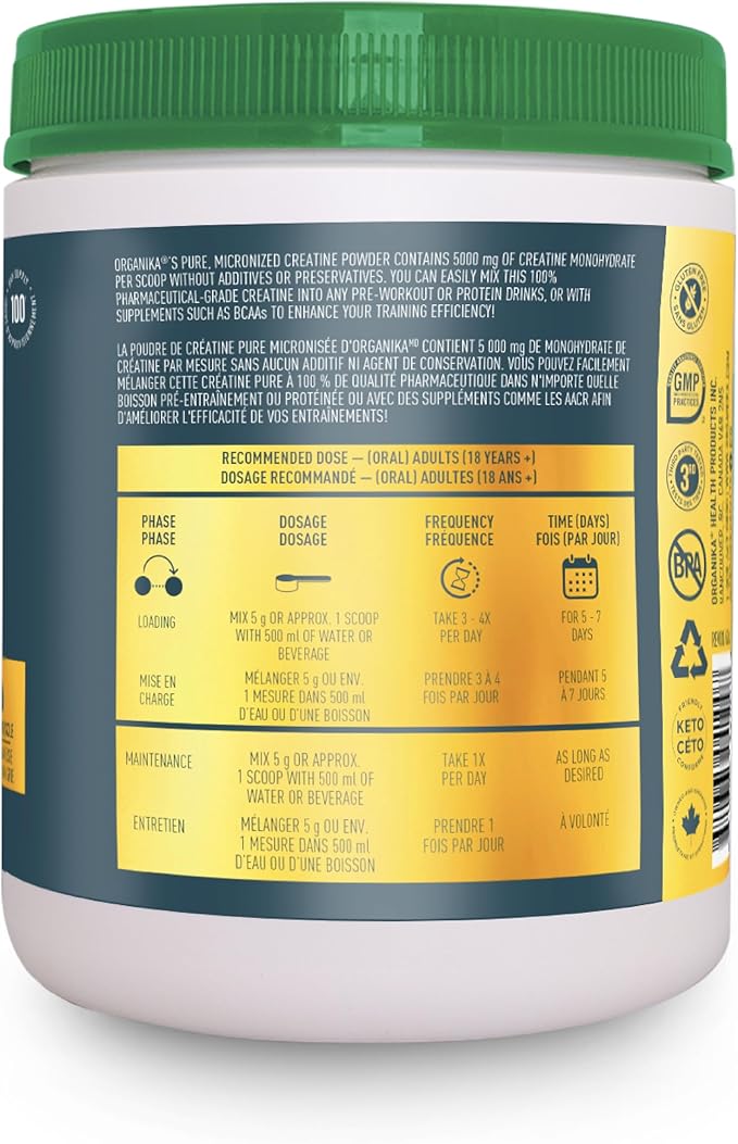 Organika Creatine Powder- Pure Micronized Creatine Monohydrate 500g