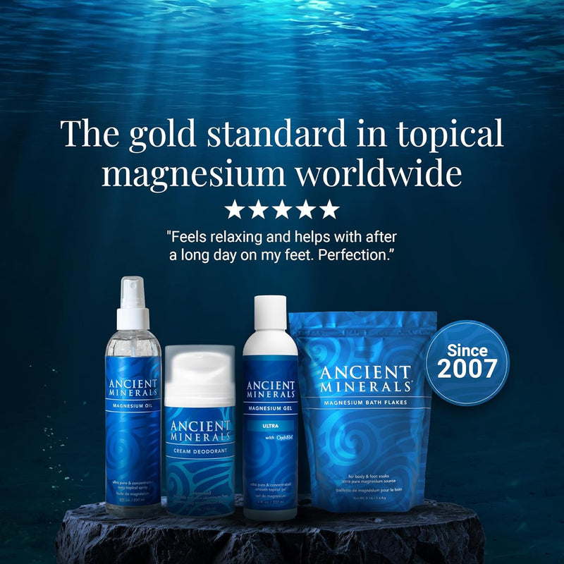 Ancient Minerals Magnesium Oil Spray Bottle - Topical Magnesium for Skin Application 237 mL