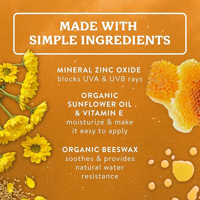 Badger Active Mineral Sunscreen Face Stick SPF35 Tangerine & Vanilla - 18g