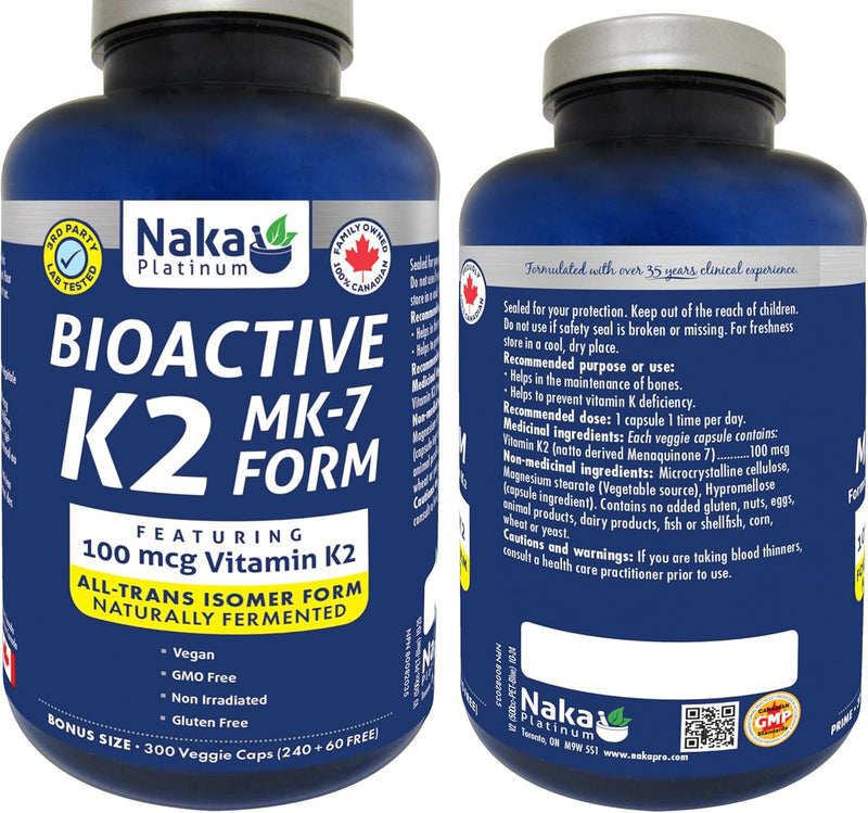 Naka Platinum Bioactive K2 MK-7 Form 100mcg Vitamin K2