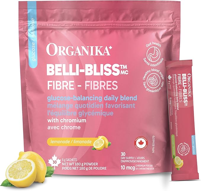 Organika Belli Bliss Fibre + Chromium | Glucose balancing daily blend 30 Lemonade Flavored 6 Gram Sachets