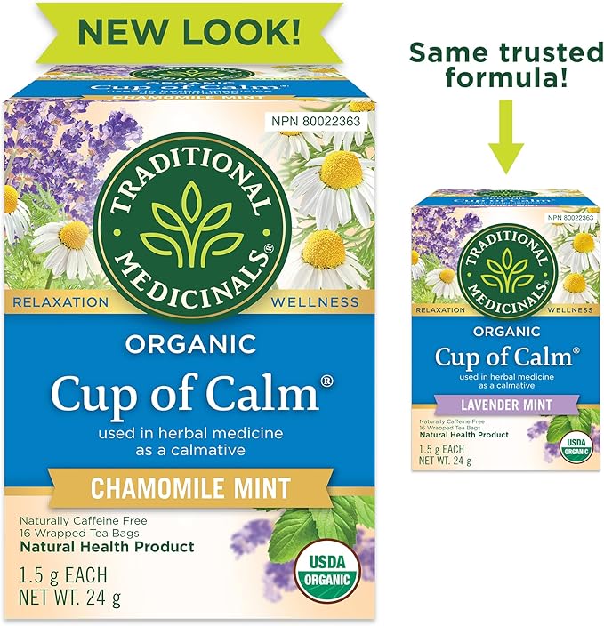 Traditional Medicinals Organic Cup Of Calm Chamomile Mint 16 Tea Bags