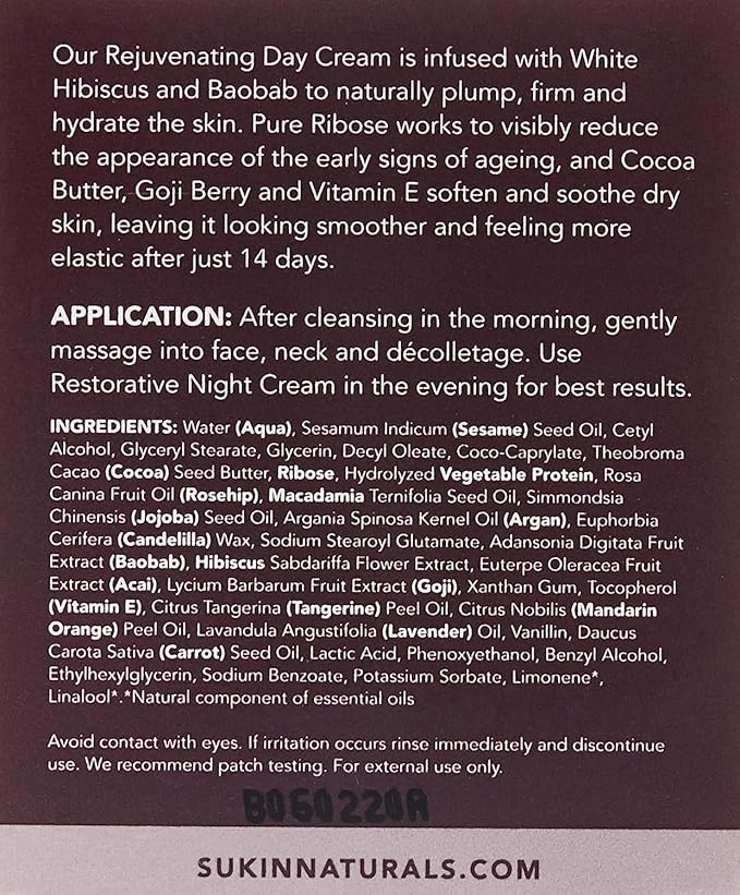 Sukin Rejuvenating Day Cream - Purely Ageless For All Skin Types - 120 mL