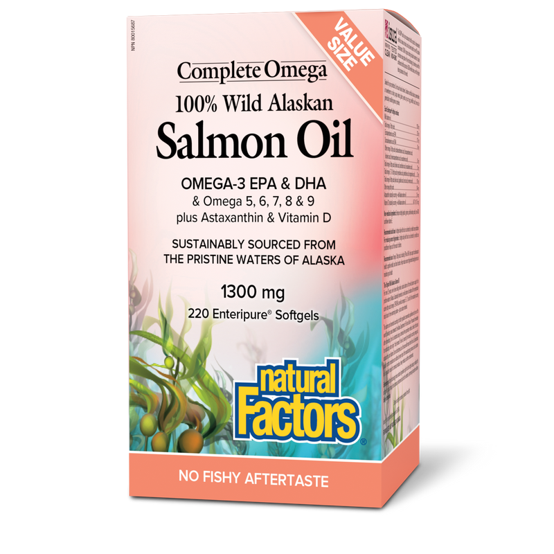 Natural Factors Wild Alaskan Salmon Oil 220 Enteripure Softgels